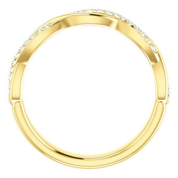 0.13Ct Infinity Round Cut Moissanite Stackable Band In 14k18k Gold - Picture 5 of 7